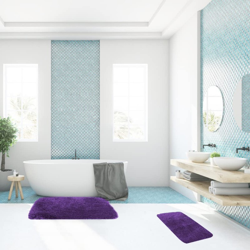 Walensee Shaggy 2 Piece Bath Rug Set, (20 x 32,