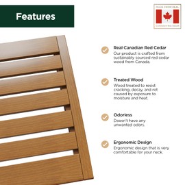 Northwood Sauna - Sauna Headrest - Handmade from Canadian Red Cedar Wood - Ergonomic Neck Support Pillow