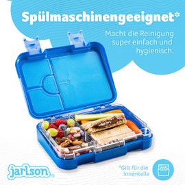 Jarlson® Toni Lunch Box for Children with 6 Compartments – Lunch Box – Bento Box Leak-Proof – Lunch Box for Nursery and School – Girls and Boys – Lunch Box, Snack Box (Dolphins)