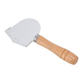 Stainless Steel Denture Shovel Semicircular Dental Hot Wax Dike Spade with Wooden Handle