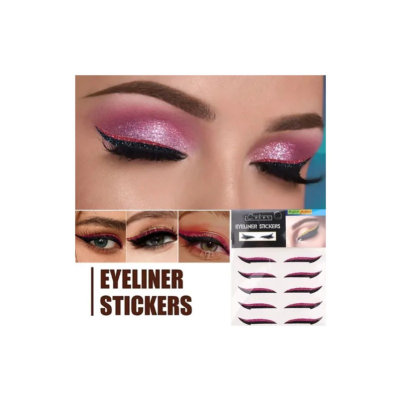 40 Pares Delineador Ojos De Colores Brillo Eyeliner Stickers