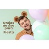 Diadema de orejas de oso café, diadema esponjosa, para adultos,