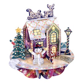SANTORO Pirouette, Christmas 3D Pop Up Greeting Card - Christmas Lights - For Kids, For Family, For Him, For Her, Holidays