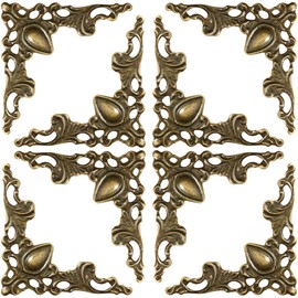 BESPORTBLE 24 Piezas Protectores De Esquina De Libro De Metal Vintage, Decorativos Para ÁLbumes, Cofres, Color Bronce Antiguo