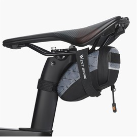 UNIQOCK Bicycle Saddle Bag, Road Bike Bag, Mini Size, Small Size, Compact, Ultra Lightweight, Small Item, Stable, Convenient Storage, Reflective Material, Easy Installation, Gray