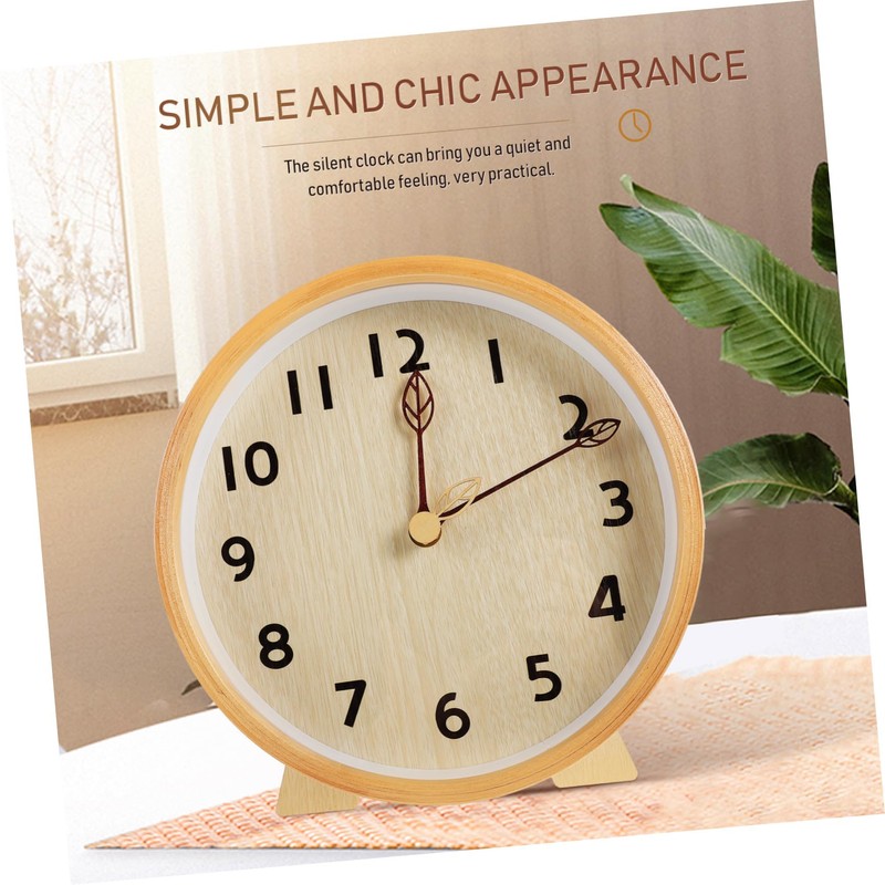 Ipetboom 1Set Decorative Desktop Clock Simple Style Silent Clock Elegant