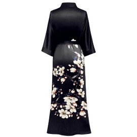 PRODESIGN Long Kimono Robe Satin Sleepwear Gradient Watercolor Silky Kimono Nightgown Bathrobe Kimono Blouse Cardigan