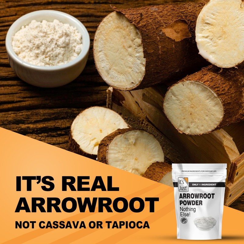It's Just - Arrowroot Powder, 8oz, Natural Thickener, Gluten-Free, Dairy-Free,