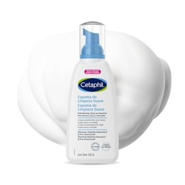Cetaphil Espuma de Limpieza Facial Suave Glicerina Piel Sensible 236 ml  Autoespumante que elimina suciedad, grasa y maquillaje sin resecar, con...   