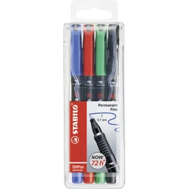 OHP Pen - STABILO OHP Pen Permanent - Fine - Wallet of 4 - Assorted Colours