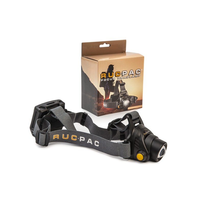 RucPac Focus Headlamp, White, Battery Powered, Durable, Lightweight, 1000 Lumens