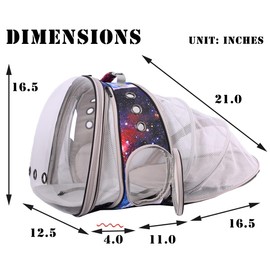 Galaxy Blue Dual Expandable Cat Backpack Carrier, Fit up to 20 lbs, Expandable Pet Carrier Backpack for Large Fat Cat and Small Puppy