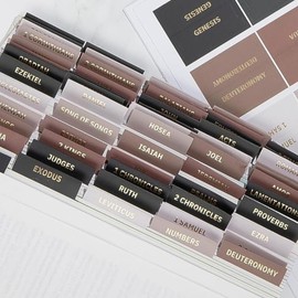 Decorative Bible Tabs for Women (96 Pieces) - Earth Tone Neutral Gold Foil Bible Tabs - Laminated Bible Labels Tabs – Remove & Replace Bible Index Tabs - Bible Study Supplies for Women (Forrest)