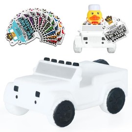 Juego de mini pato de goma, decoración blanca de moda para automóvil con configuración sin esfuerzo de 10 segundos y tarjeta aleatoria, banda de goma 