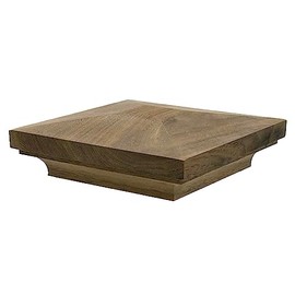 Flat Peak Newel Cap - 935 Style, for 3 1/2" Square Newel Posts, Hardwood (Walnut)