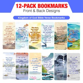 NewEights NewEights Kingdom of God Bible Verse Bookmarks (2-Sets X 6 Cards) – Daily Motivational Card Set – Collection Set Book Page Clippers – Ideal for Church Events