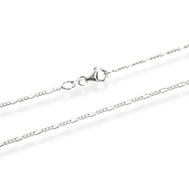 NKlaus Figaro Trio 5413 Anklet Bracelet 25 cm 925 Sterling Silver 1.7 mm 1.9 g, Silver, No gemstone