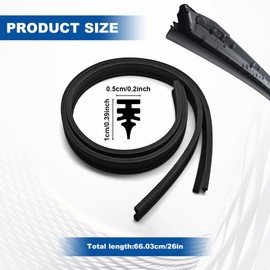 Lyxheth 4PCS Wiper Blade Refill, Windshield Wiper Refills, 26" Adjustable Size of the Universal Wiper Rubber Refill, Car Accessories DIY Car Frameless Windscreen Wiper Strips for SUVs, Trucks, Vans