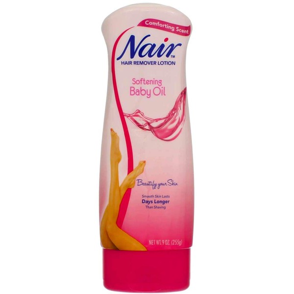 Nair Hair Remover Lotion For Body & Legs, Baby Oil 9 oz (Pack of 5)