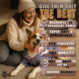 FELPACTIVE Dog Bathrobe – Super Absorbent & Quick-Dry Luxury-Grade Microfiber – Dog Robes for After Bath – Soft Double-Layer, Snug Fit – Luxury Gift Packaging