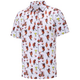Men's Funny Golf Polo Shirts Short Sleeve Performance Moisture Wicking Quick Dry Golf Polo Shirts for Men