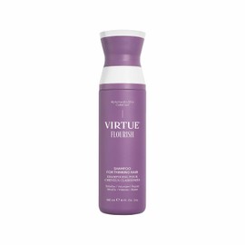 VIRTUE Flourish Champú sin sulfato para cabello fino, Producto para el crecimiento y volumen del cabello, Desintoxica y repara, Seguro para el color