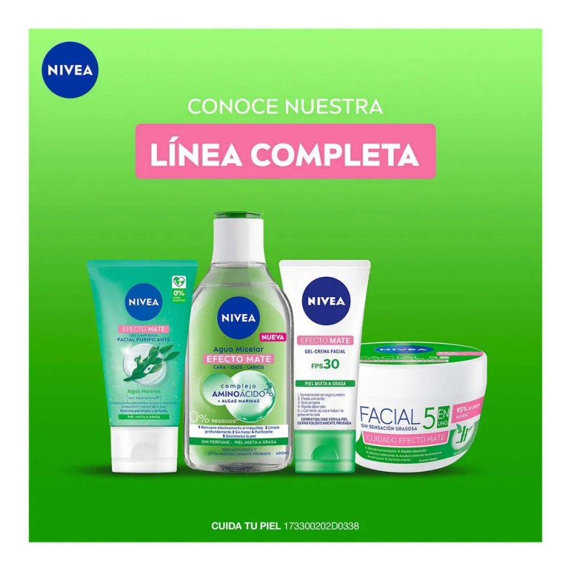 Gel Nivea Limpiador Facial Purificante Efecto Mate 150 mL