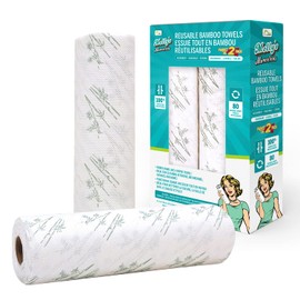 Molly’s Marvelous Bamboo Paper Towels Eco Conscious Reusable, Washable, Extra Durable, Super Absorbent, for Home, Kitchen, Bathroom, Cars, Cleaning, Detailing, 2 Rolls