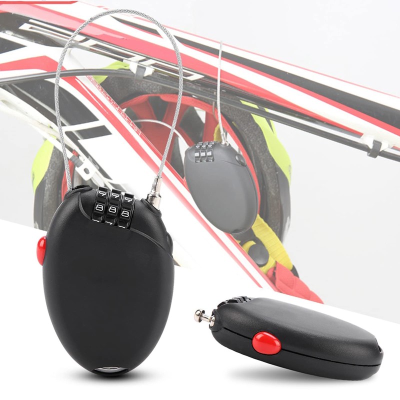 Retractable Cable Locks for Luggage, 3 Digit Combination Padlock Lock