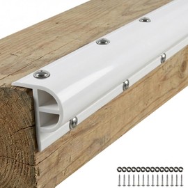 16.4ft Marine-Grade Dock Bumpers,5-Section PVC Dock Fenders with Stainless Steel Screws and Washers,P-Type Boat Dock Guards,Dock Post Bumpers for Docking Edges, Horizontal Decks or Piers(White)