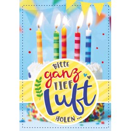 bentino Geburtstagskarte mit MUSIK und LEUCHTENDER PopUp Kerze zum AUSPUSTEN. Spielt den Song Celebration (Coverversion), DIN A5 Set mit Umschlag