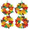 Benjia Autumn Craft Set for Children, 4 Pieces Autumn Wreath