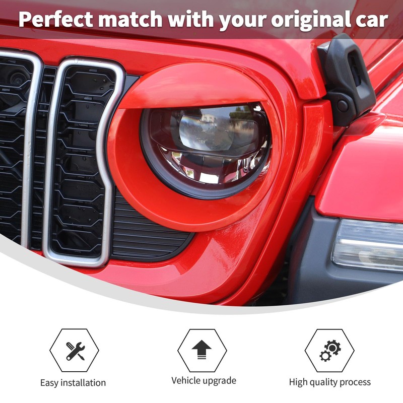 Linksip Angry Eye Headlight Covers Compatible with 2024 2025+ Jeep