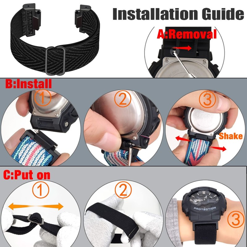 Elastic Replacement Band for G-Shock DW-5600 / GA-2100 / GW-M5610