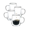 Wlasss Double Walled Glass Coffee Mugs Set of 4, 7.4