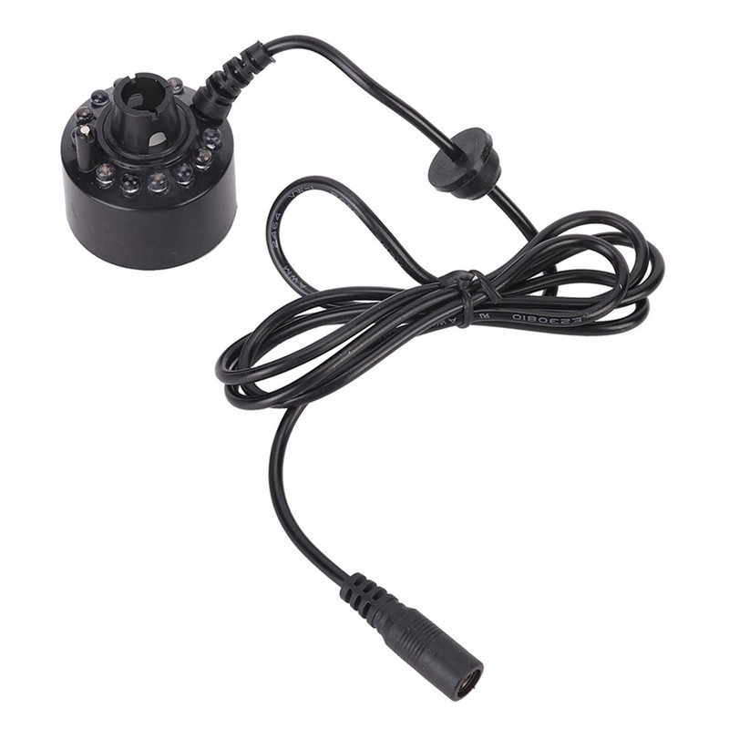 Black Aquarium 12 LED Light Ultrasonic Mist Maker Atomizer Water