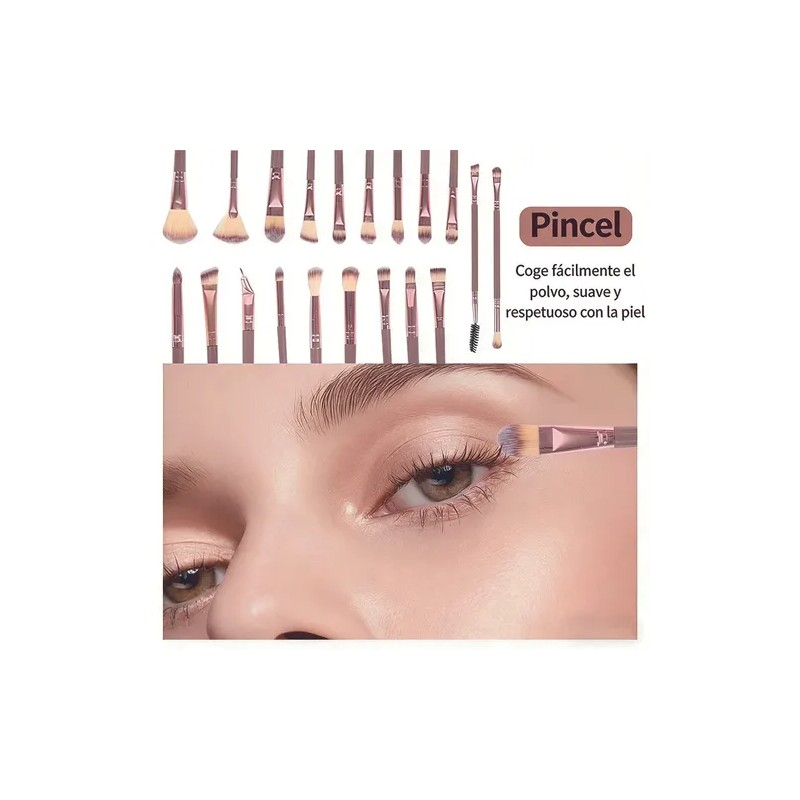 42pcs Brochas Maquillaje Profesional Esponjas Neceseres
