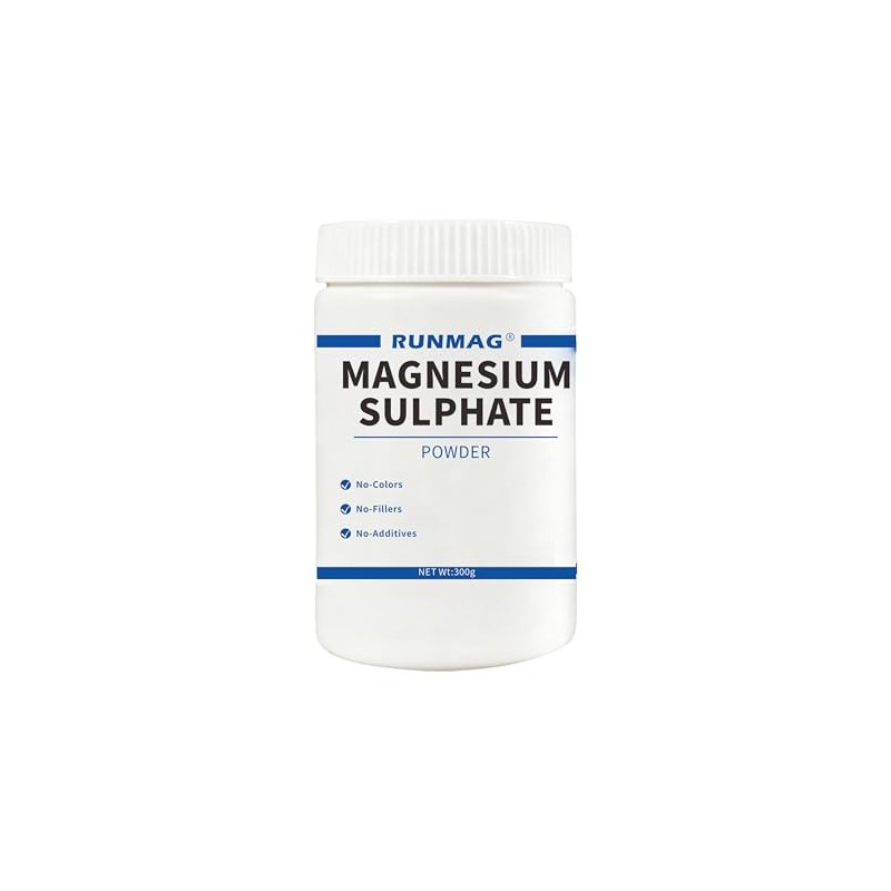 RUNMAG Epsom Salt Magnesium Sulfate Food Grade Powder, 300g per