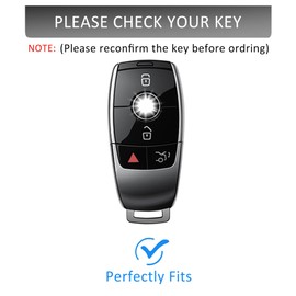 Qunzes Key Fob Cover with Heavy-duty Keychain for Benz A-Class C-Class G-Class E-Class S-Class (Orange)