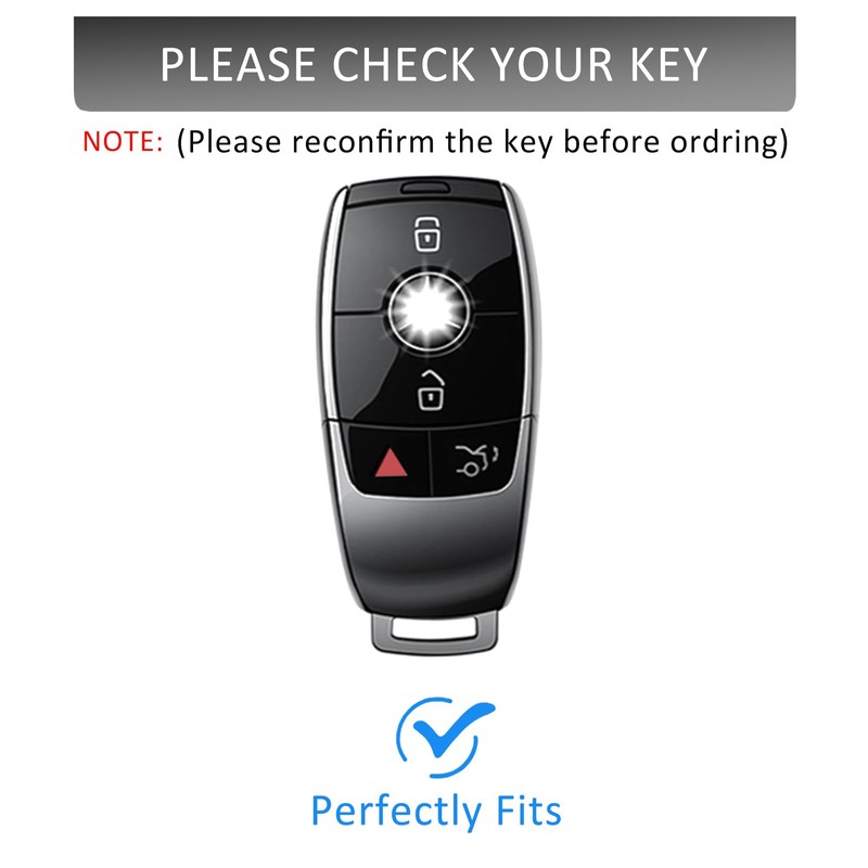 Qunzes Key Fob Cover with Heavy-duty Keychain for Benz A-Class