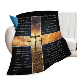Christian Cross Bible Verse Blanket Christ Religious Throw Blanket Jesus Scripture Faith Catholic Inspirational Gifts for Women Men Winter Warm Soft Plush Fleece Flannel Blanket for Adult Kids 40"x50"