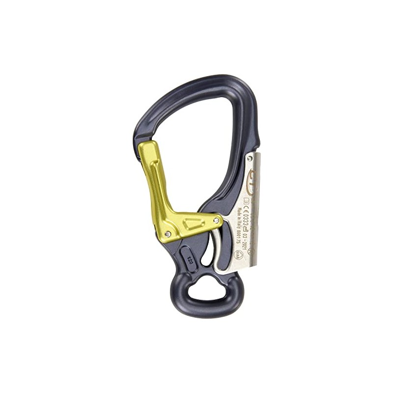 Climbing Technology K-Advance Carabiner Hook, Anthracite/Lime, One Size