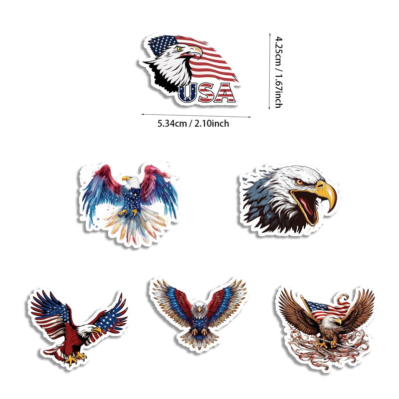 6 Acrylic Eagle Flag Shaped Fridge Magnets to Decorate Your