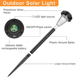 FIFlying Solar Light Outdoor 8 Pack Flame Solar Lamp Garden Outdoor Ground IP65 Waterproof Solar Light Outdoor Garden Lawn Pathway