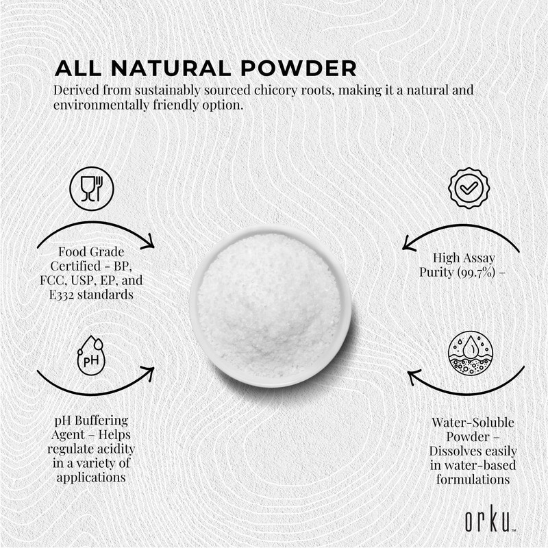 Orku 100g Potassium Citrate Food Grade - Granular BP USP