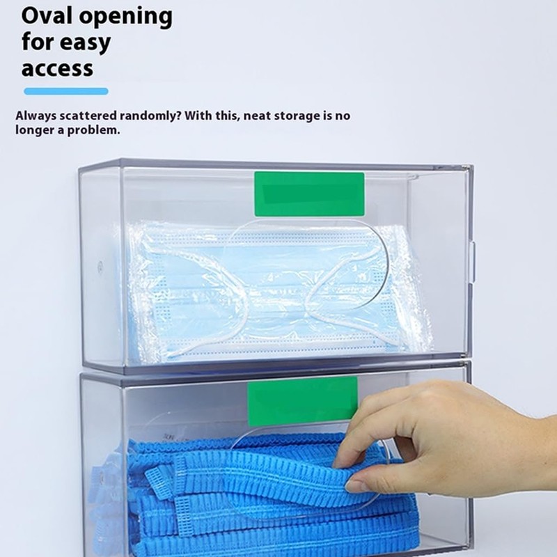 CLSSLVVBN Glove Dispenser Box, Clear Disposable Face Mask Box Holder,