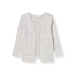 Name It Girls Nkfvicti Ls Knit Card Noos Cardigan, grey melange, 122-128