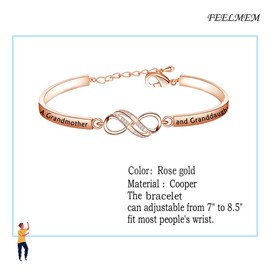 FEELMEM Family Jewelry Grandma Bracelet The Love Between Grandmother and Granddaughter is Forever Bracelet Nana Gifts (infinity -RG)