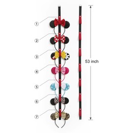 Nuolich 2Pcs Mouse Ears Headband Holder Hanging Wall Display Decor Bow Headpiece Hair Accessories Hanger Organizer