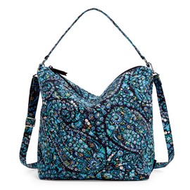 Vera Bradley Women's Cotton Oversized Hobo Shoulder Bag, Dreamer Paisley - Recycled Cotton, One Size